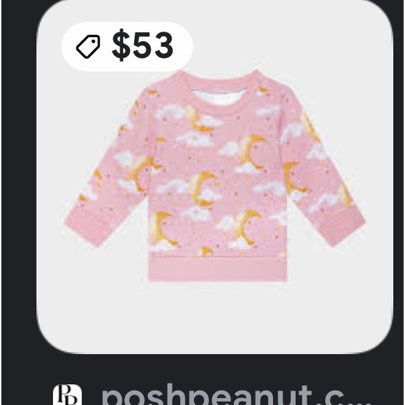 POSH PEANUT 🌙 ☁️sz 10 cloud & moon sweatshirt NWT! 8 9 Celestial print so FAB! - Picture 4 of 4